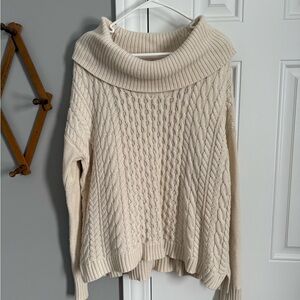 American Eagle Outfitters Cream Cowl Neck Sweater